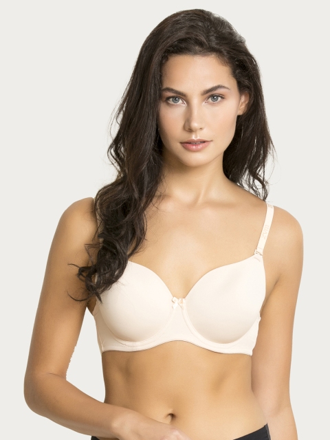 

Zivame Beige Solid Underwired Lightly Padded T-shirt Bra ZI1489FASHANUDE