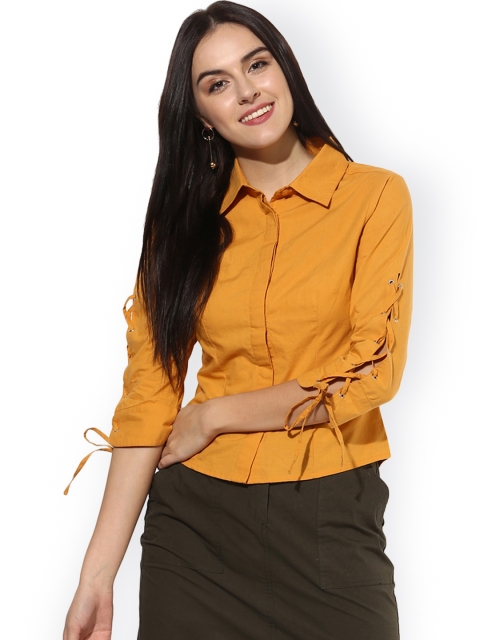 

Heather Hues Women Orange Solid Casual Shirt