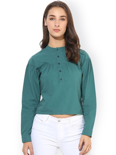 

Heather Hues Women Teal Solid Top