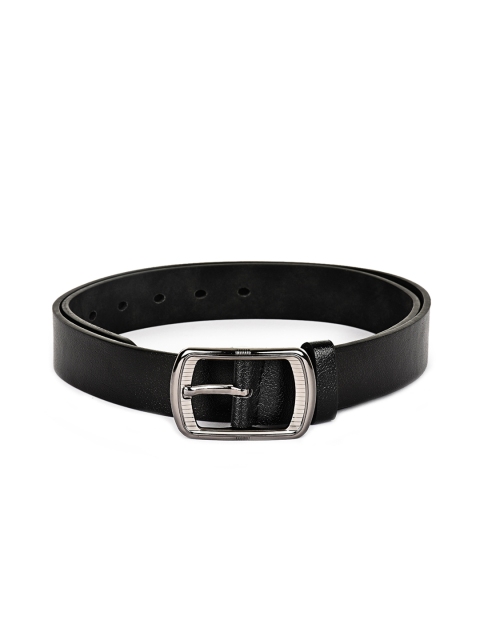 

BuckleUp Men Black Solid Belt