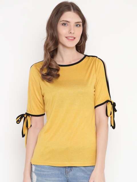 

GRITSTONES Women Mustard Solid Top