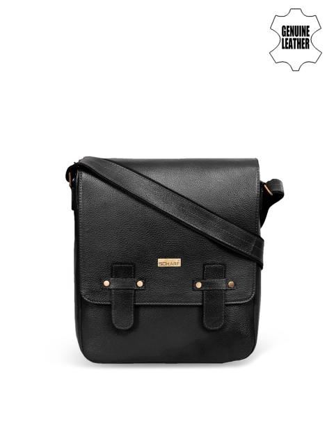 

SCHARF Unisex Black David Till-Flappy Go Lucky Genuine Leather Messenger Bag