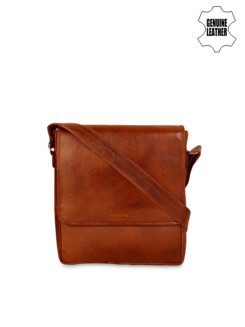 

SCHARF Unisex Tan Solid Come Bag Soon Genuine Leather Messenger Bag