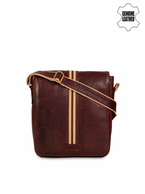 

SCHARF Unisex Brown Solid Flip And Flap Genuine Leather Messenger Bag
