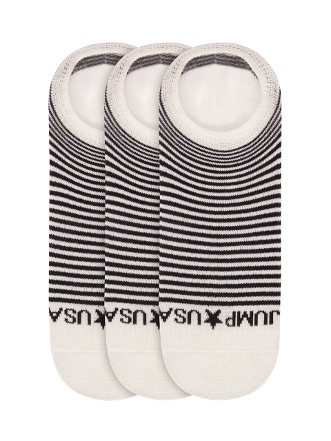 

JUMP USA Men Pack of 3 White Striped Shoeliners
