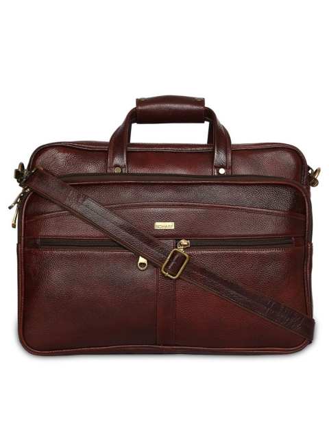 

SCHARF Unisex Brown Leather Solid Laptop Bag
