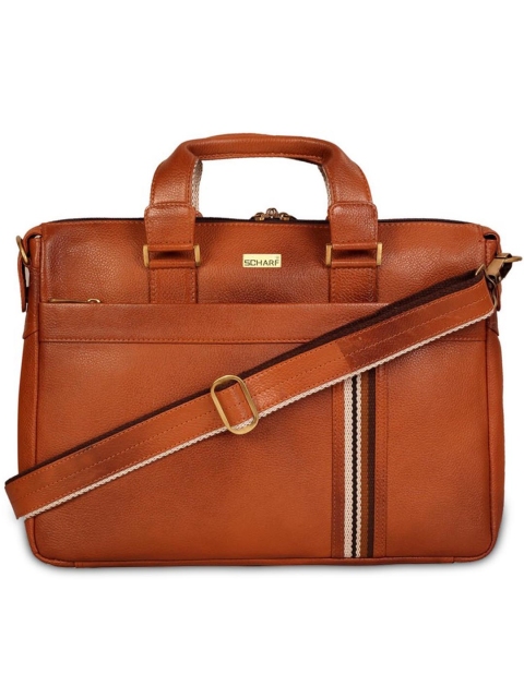 

SCHARF Unisex Tan Brown Solid Leather Laptop Bag