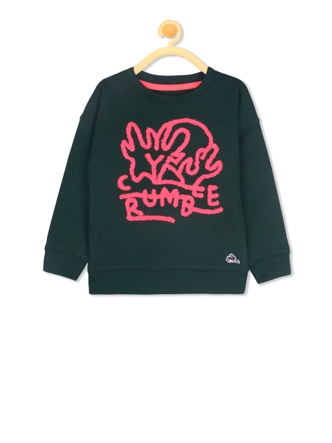 

Cherry Crumble Boys Green & Pink Solid Sweatshirt