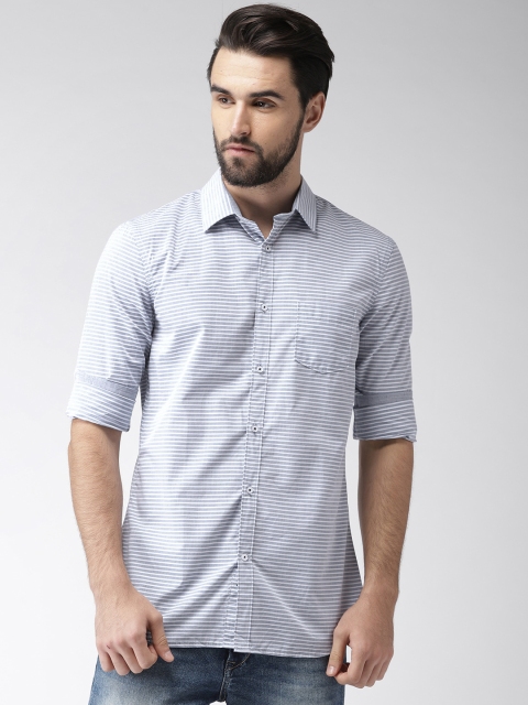 

Celio Men Blue & White Slim Fit Striped Casual Shirt