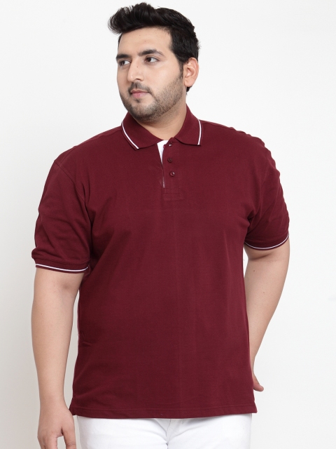 

SCOTT INTERNATIONAL Men Maroon Solid Polo Collar T-shirt