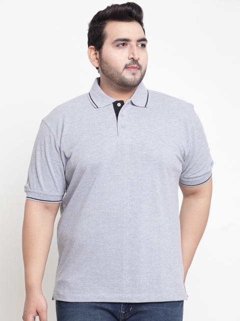 

SCOTT INTERNATIONAL Men Grey Solid Polo Collar T-shirt