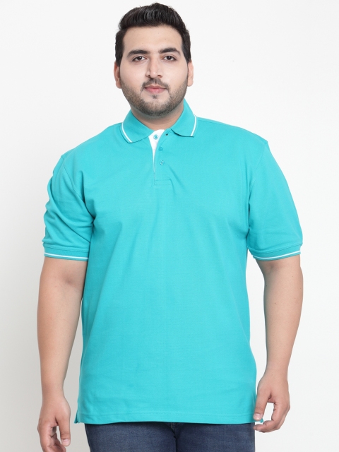 

SCOTT INTERNATIONAL Men Blue Solid Polo Collar T-shirt