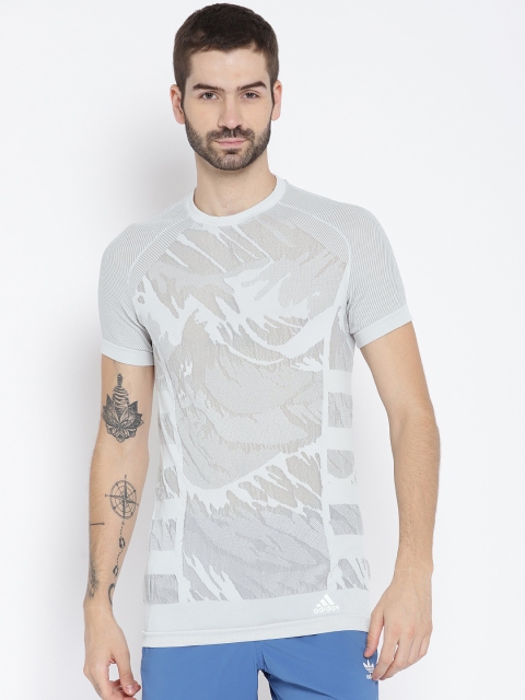 

ADIDAS Men Grey Self Design Ultra Parley Running T-shirt