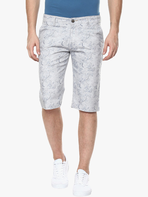 

Crimsoune Club Men Grey Printed Slim Fit Regular Shorts