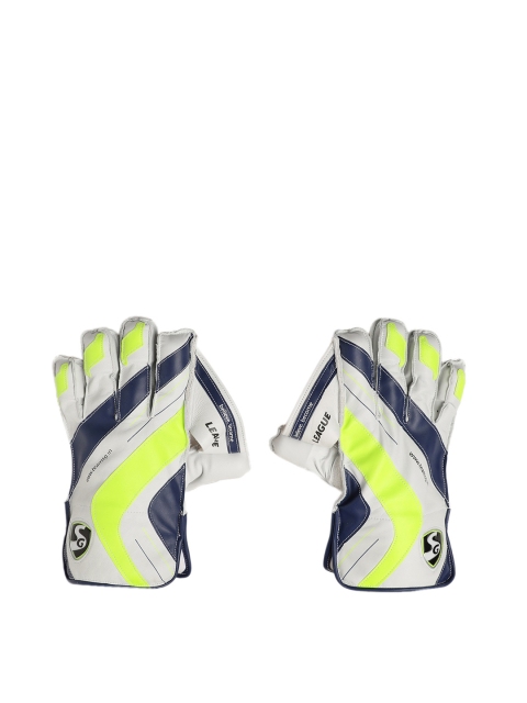 

SG Men White & Fluorescent Green League Wicket Keeping Gloves BAG0264