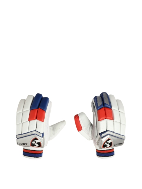 

SG Men White & Blue Excelite Right Hand Cricket Batting Gloves BAG0356