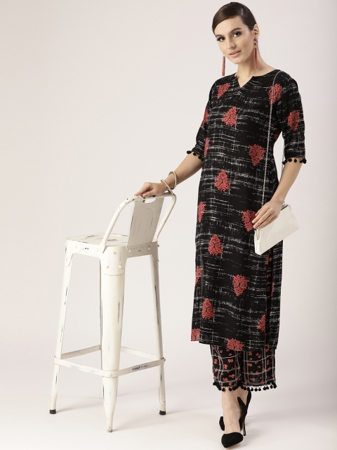 

Libas Women Black Printed Kurta with Palazzos