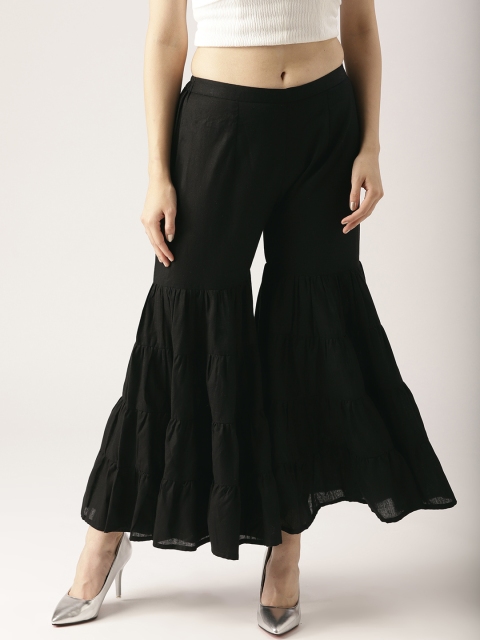 

Libas Women Black Flared Solid Flared Sharara