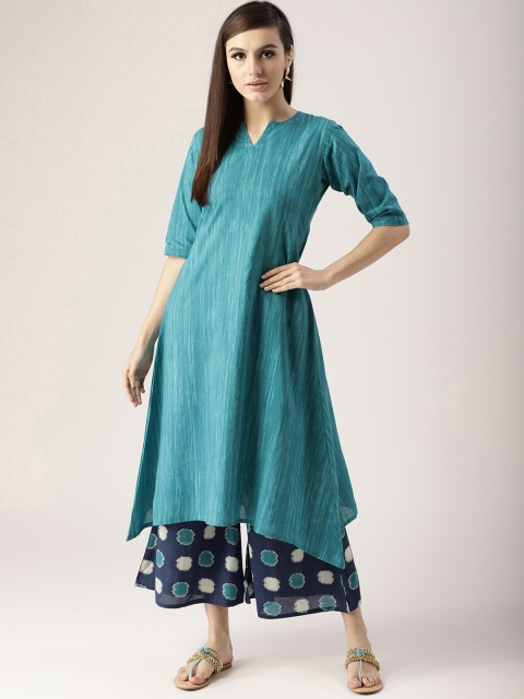 

Libas Women Blue Solid Kurta with Palazzos