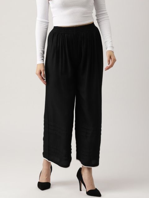 

Libas Women Black Wide Leg Solid Palazzos