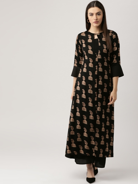 

Libas Women Black & Beige Printed Kurta with Palazzos