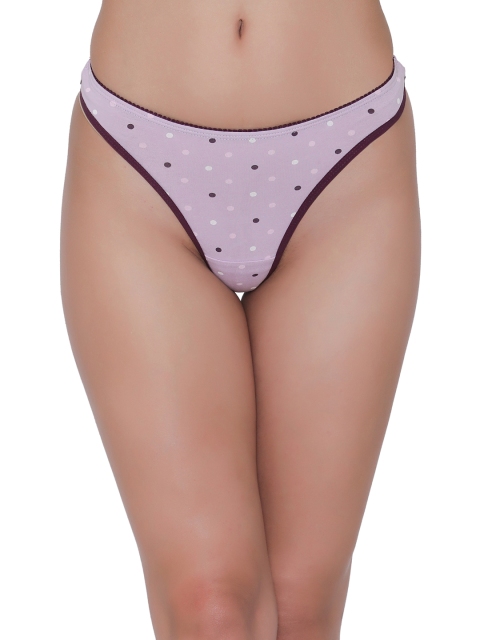 

Clovia Mauve Cotton Low Waist Printed Thongs PN1866P12XXL