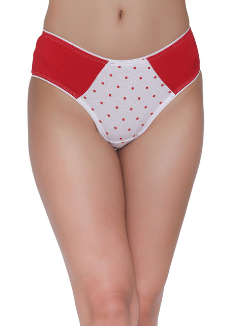 

Clovia Women Red & White Printed Basic Briefs PN2578P04XL