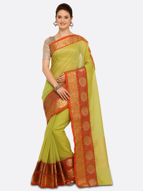 

Saree mall Green Art Silk Woven Design Chanderi Saree