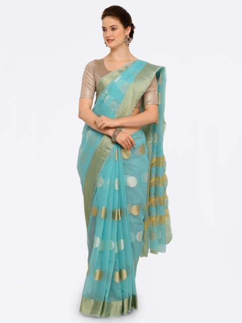 

Saree mall Blue Art Silk Woven Design Chanderi Saree