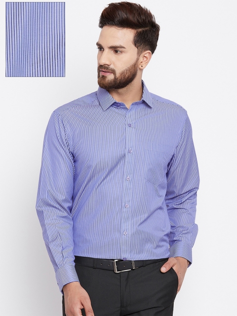 

John Players Men Blue Regular Fit Striped Formal Shirt