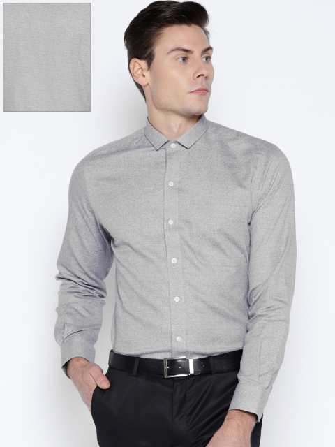 

John Players Men Grey Slim Fit Solid Formal Shirt