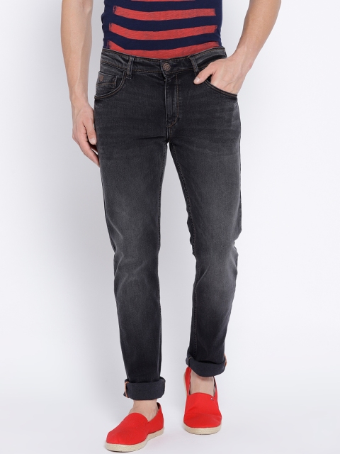 

John Players Men Charcoal Grey Skinny Fit Low-Rise Clean Look Stretchable Jeans