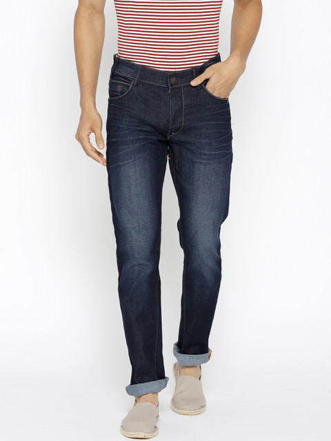

John Players Men Navy Blue Slim Fit Mid-Rise Clean Look Jeans