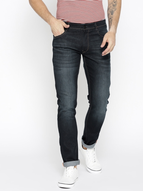 

John Players Men Navy Blue Skinny Fit Mid-Rise Clean Look Jeans