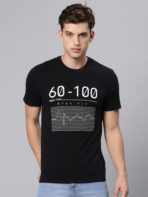 

HRX by Hrithik Roshan Men Black Printed Round Neck T-shirt