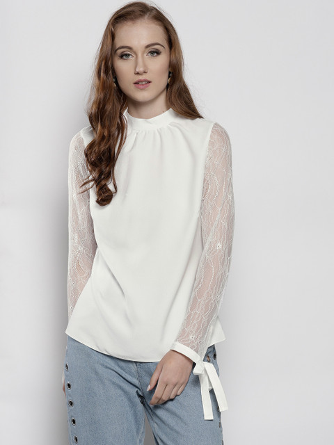 

DOROTHY PERKINS Women White Solid Top