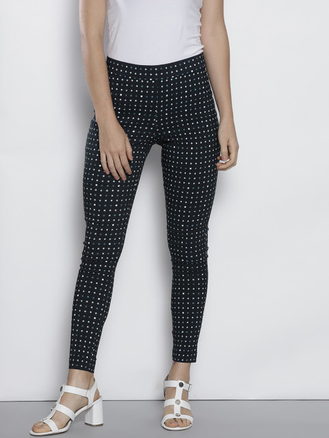 

DOROTHY PERKINS Women Navy Blue Printed Treggings