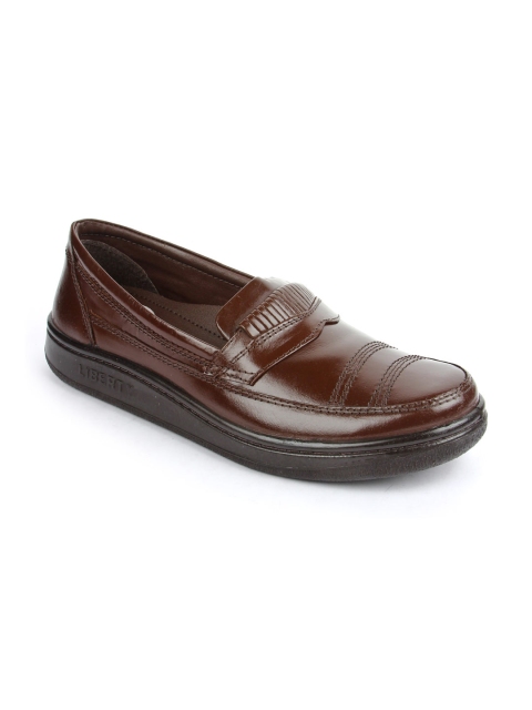 

Warriors By Liberty Men Brown Leather Formal Slip-On Shoes