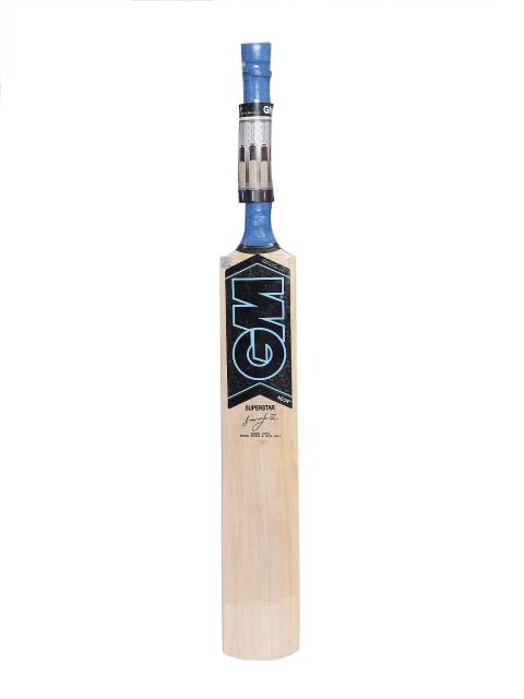 

GM Men Beige & Blue Neon Superstar Kashmir Willow Cricket Bat