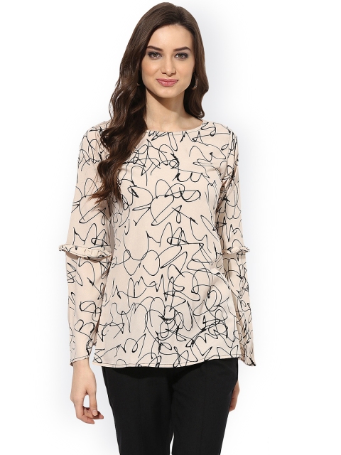 

Vaamsi Women Beige Printed Top