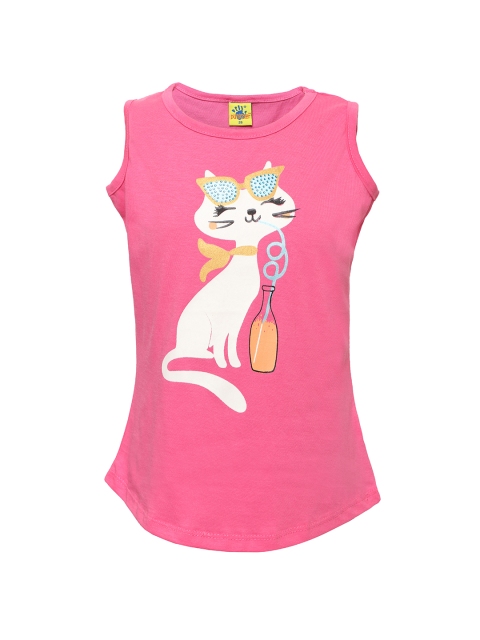 

Punkster Girls Pink Printed Top