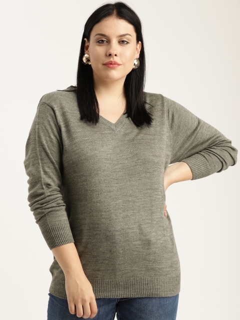 

Sztori Plus Size Women Grey Solid Pullover Sweater