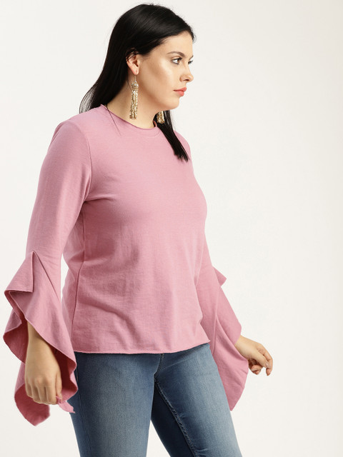 

Sztori Plus Size Women Pink Solid Sweatshirt