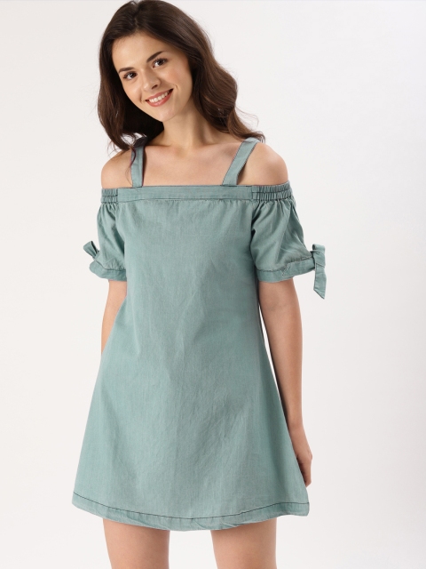 

DressBerry Women Blue Solid A-Line Dress