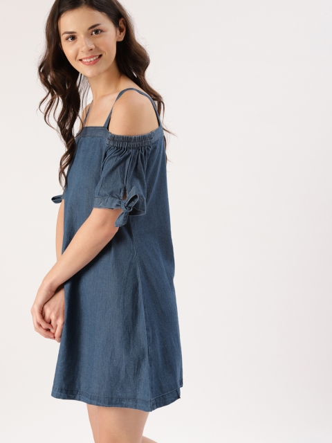 

DressBerry Women Blue Solid A-Line Dress