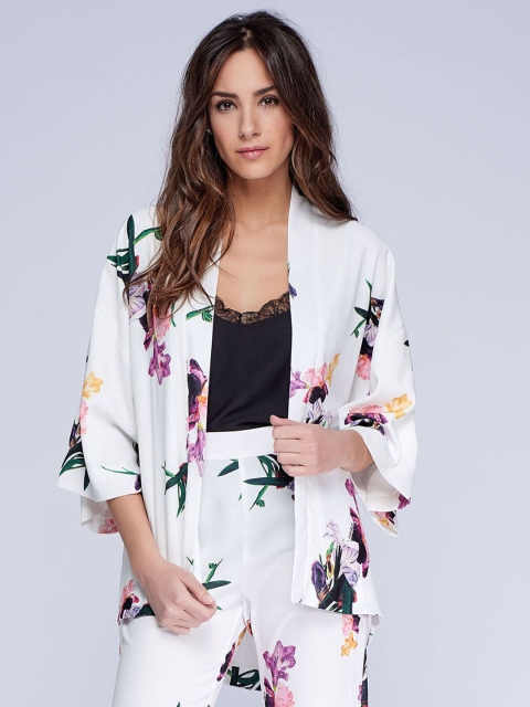 

NIZA Women White Printed Tailored Jacket