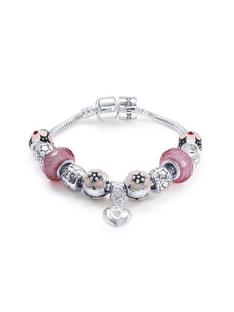 

Peora Pink Brass Charm Bracelet