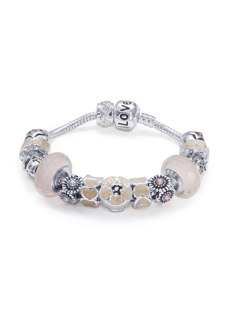 

Peora Pink Brass Elasticated Bracelet