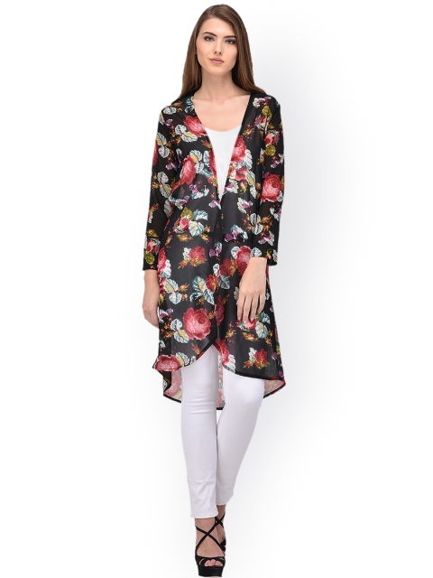 

PURYS Multicoloured Printed Open Front Shrug, Multi