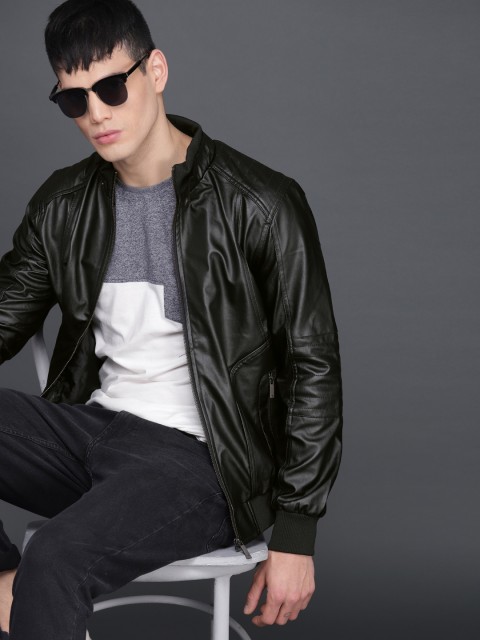 

WROGN Men Black Solid Bomber